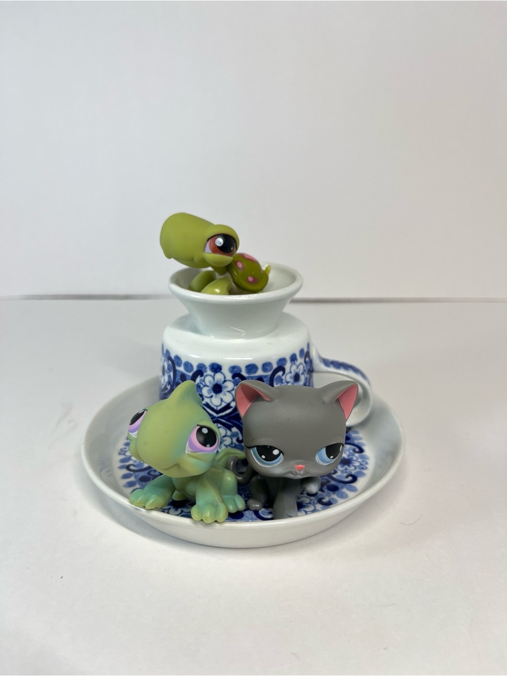Vintage Authentic Littlest Pet Shop LPS Lot 74 Grey Cat 374 Iguana 7 Turtle Toy